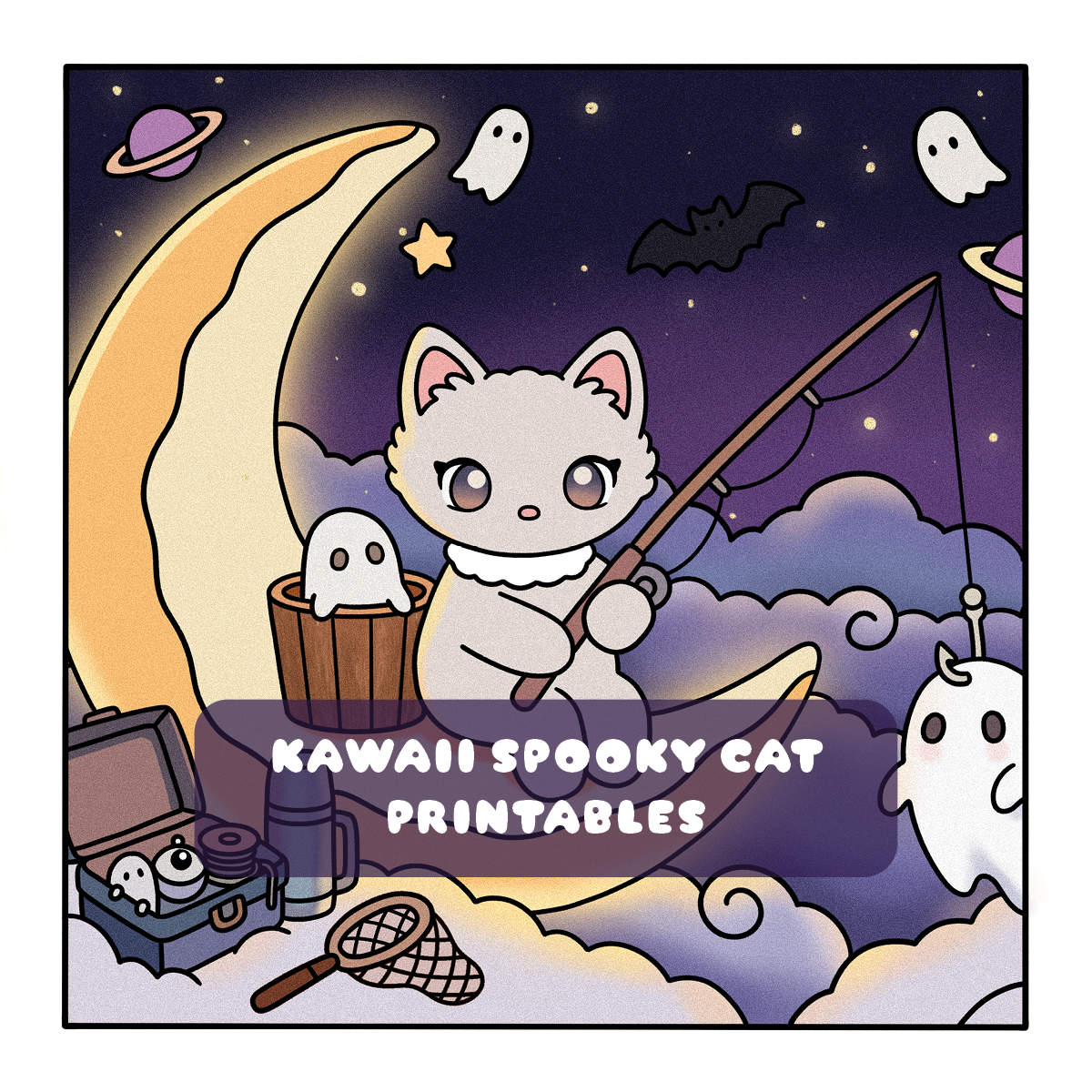 Kawaii Spooky Cat Printables
